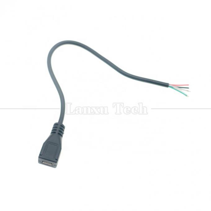 Πλήρωση δεδομένων OEM Micro b 5 PIN USB αρσενικό θηλυκό για να ανοίξει 2 4 πυρήνες γυμνά καλώδια καλώδιο Pigtail 4