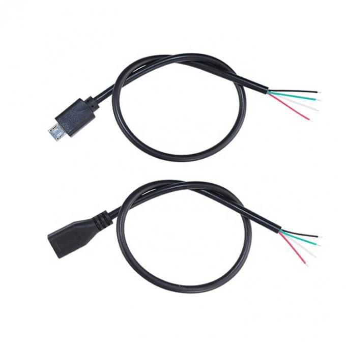 Πλήρωση δεδομένων OEM 2 4 πυρήνες Micro USB αρσενικό θηλυκό για να ανοίξετε γυμνά καλώδια καλώδιο Pigtail 1