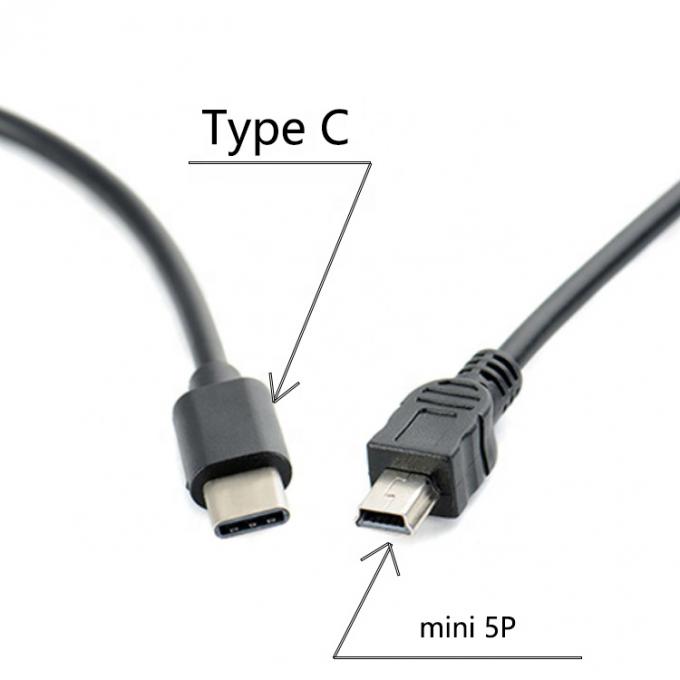 Δικτυακή συσκευή φόρτισης δεδομένων USB τύπου C σε Mini B 5 Pin USB OTG καλώδιο για κάμερα 1