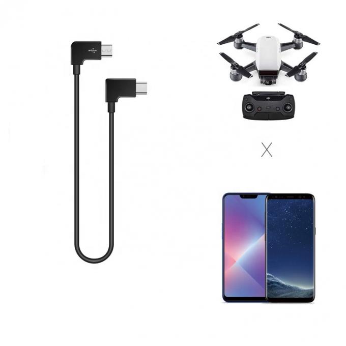 90 μοίρες γωνία Micro B σε τύπου C καλώδιο USB για UAV 0