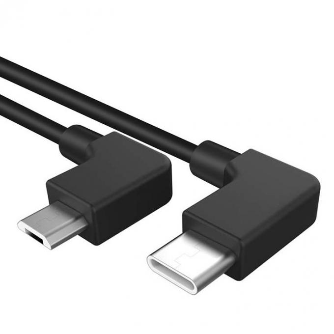 90 μοίρες γωνία Micro B σε τύπου C καλώδιο USB για UAV 3