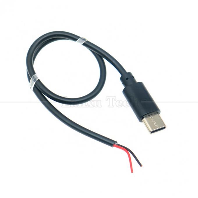Προσαρμοσμένη φόρτιση δεδομένων 2 4 πυρήνες USB τύπου C αρσενικό θηλυκό σε απογυμνωμένο ανοιχτό καλώδιο άκρου καλωδίου 2