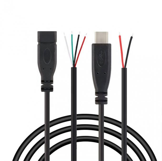OEM 2 4 πυρήνες USB τύπου C αρσενικό θηλυκό σε απογυμνωμένο ανοικτό καλώδιο άκρου καλωδίου 5