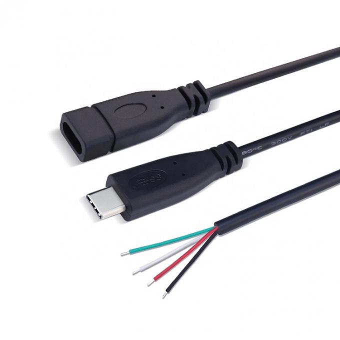 OEM 2 4 πυρήνες USB τύπου C αρσενικό θηλυκό σε απογυμνωμένο ανοικτό καλώδιο άκρου καλωδίου 4