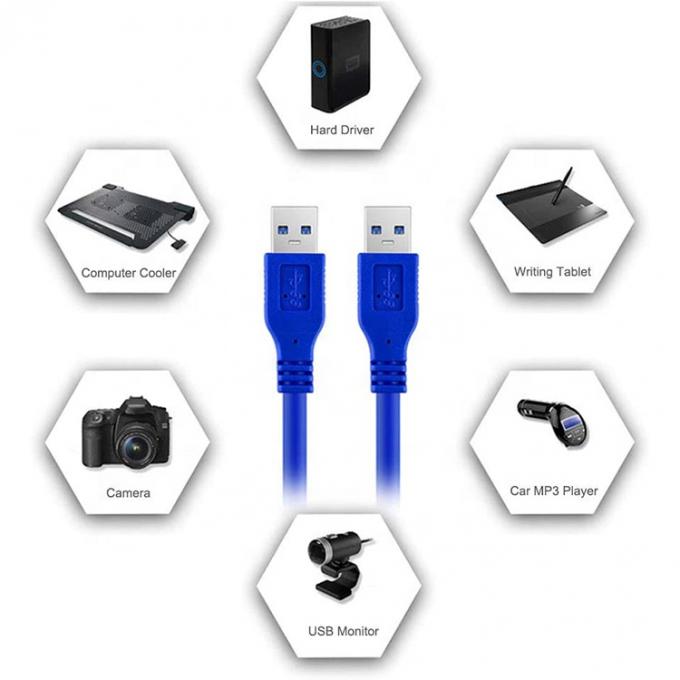 Υψηλής ταχύτητας 5Gbps 1M 3M USB3.0 A Male to A Male USB 3.0 Extension Data Cable για εκτυπωτή μόντεμ υπολογιστών 6