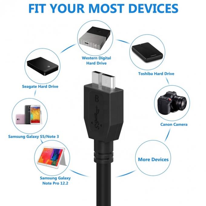 Υψηλής ταχύτητας 5gbps φόρτιση δεδομένων Micro USB 3.0 καλώδιο Α σε Micro B για Samsung Sdd Hdd σκληρό δίσκο 5