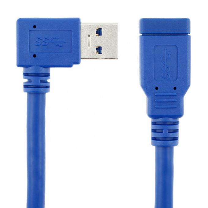 Υψηλής ταχύτητας 5Gbps 90 μοίρες δεξιά γωνία USB 3.0 τύπου A Άντρας σε θηλυκό USB 3.0 καλώδιο επέκτασης 4