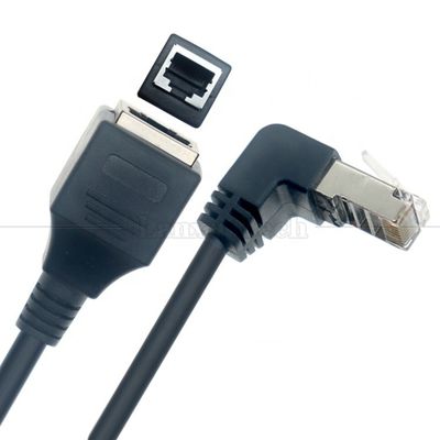 Αγορά Cat5e Πάνω κάτω Αριστερή δεξιά γωνία RJ45 αρσενικό προς RJ45 θηλυκό Socket Panel Mount Ethernet Cable online manufacture