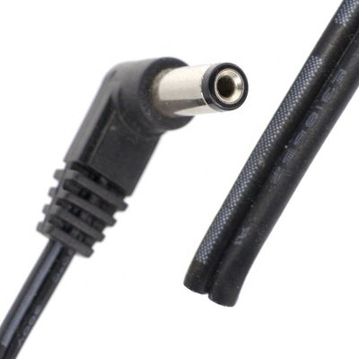 Αγορά 90 μοίρες γωνία DC βαρέλι Jack 2.1x5.5mm αρσενικό θηλυκό για να ανοίξει Pigtail DC καλώδιο ρεύματος online manufacture