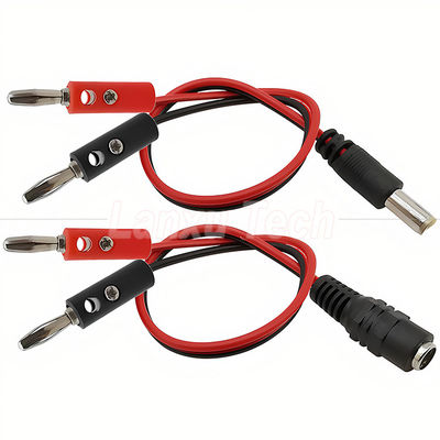 Αγορά 12v DC 5.5mm X 2.1mm Άντρας βαρέλι Jack για 4mm μπανάνα Plugs Δοκιμή οδηγεί καλώδιο ρεύματος online manufacture