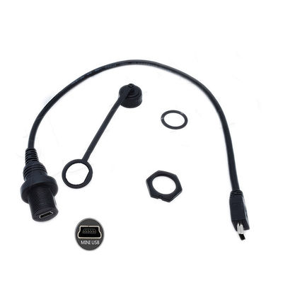 Αγορά Μίνι USB αρσενικό σε Micro USB θηλυκό αδιάβροχο καλώδιο επέκτασης με πίνακα επιφάνειας επιφάνειας για αυτοκίνητο φορτηγό φορτηγό πλοίο μοτοσυκλέτα υπολογιστή online manufacture