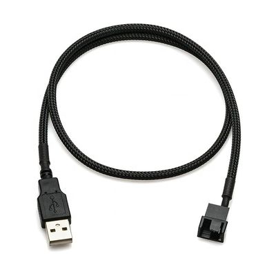 Αγορά Τυλιγμένο USB σε 3 Pin 4 Pin Molex θηλυκό PWM 5V ανεμιστήρα τροφοδοσίας ηλεκτρικής ενέργειας προσαρμογέα συνδέσμου καλώδιο για ψύκτη υπολογιστή online manufacture