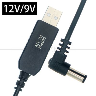 Αγορά 12V Booster USB 5V έως 12V 90 μοίρες γωνία 5.5x2.1 mm Jack καλώδιο για Wifi Router online manufacture