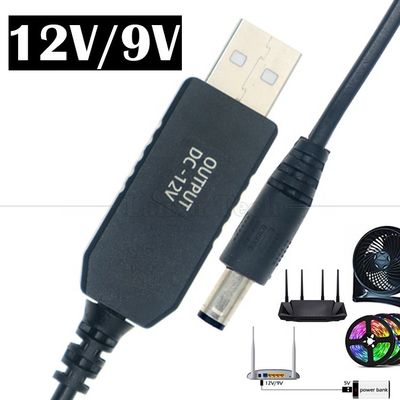 Αγορά Υψηλής ποιότητας 1m Power Step Up Charger 5.5x2.1 mm DC 5V έως 12V Wifi Router USB καλώδιο τροφοδοσίας online manufacture