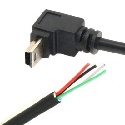 Αγορά OEM 0.5M 1M 90 μοίρες πάνω κάτω Αριστερή δεξιά γωνία Μίνι USB για να ανοίξετε 4 καλώδια Τέλος καλώδιο ρεύματος Pigtail online manufacture