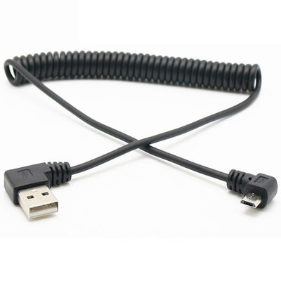 Αγορά ΚΑΛΟΣΜΟΣ 1M 90 μοίρες δεξιά γωνία USB A αρσενικό σε μικρο b αρσενικό ελαφρύ τυλιγμένο καλώδιο USB online manufacture