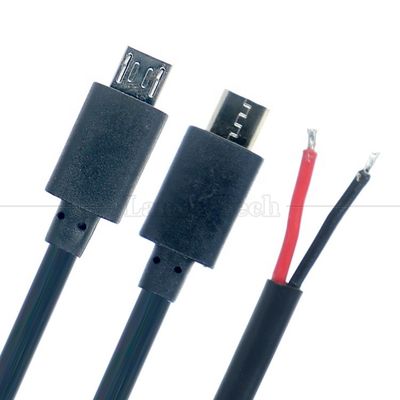 Αγορά Υψηλής ποιότητας βαρύ ρεύμα 20AWG Pigtail End Power Charging Micro USB αρσενικό γυμνά καλώδια καλώδιο για Raspberry Pi Tablet online manufacture
