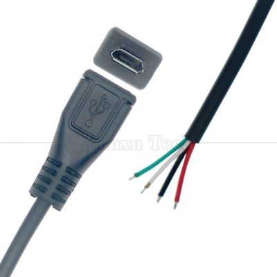 Αγορά Πλήρωση δεδομένων OEM Micro b 5 PIN USB αρσενικό θηλυκό για να ανοίξει 2 4 πυρήνες γυμνά καλώδια καλώδιο Pigtail online manufacture