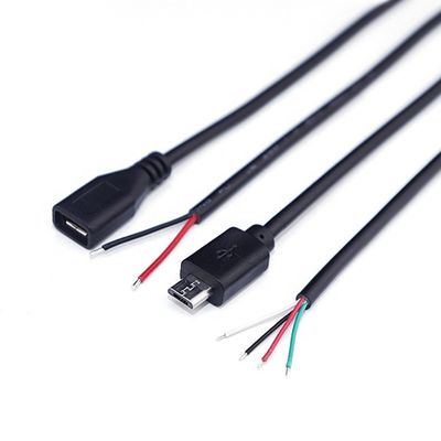 Αγορά Πλήρωση δεδομένων OEM 2 4 πυρήνες Micro USB αρσενικό θηλυκό για να ανοίξετε γυμνά καλώδια καλώδιο Pigtail online manufacture