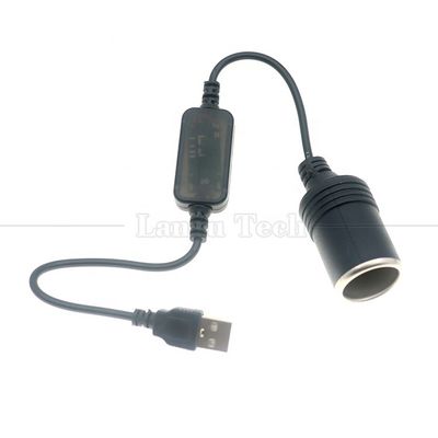 Εγκατάσταση φορτιστή USB A αρσενικό 5V έως 12V Συσκευή αυτοκινητοκινητοκινητήρα για αναπτήρα τσιγάρων Συσκευή θηλυκό καλώδιο μετατροπής