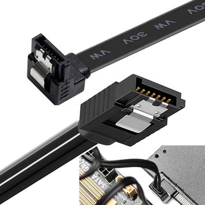 Υψηλής ταχύτητας 6Gbps κλειδαριά κλειδαριά δεξιά γωνία Sata III 3.0 καλώδιο επέκτασης ισχύος για σκληρό δίσκο