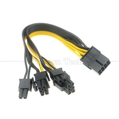 PCIe 8 Pin αρσενικό σε διπλό 8 Pin θηλυκό PCI Express γραφικά κάρτα βίντεο GPU Splitter καλώδιο προσαρμογέα ρεύματος