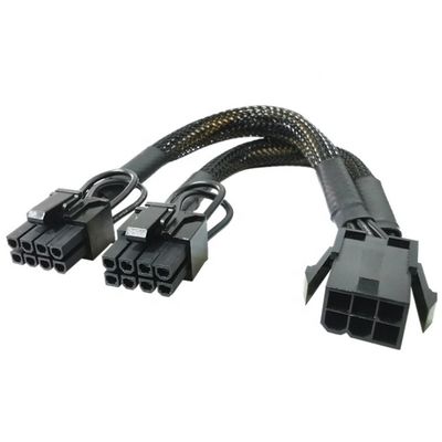 GPU 6 PIN Γυναίκα σε διπλή 8 PIN Άντρας 18AWG PCI Express Μητρική Πίνακα Ηλεκτρική τροφοδοσία Αναπροσαρμοστής PCIe Riser 3.0 Καλώδιο επέκτασης