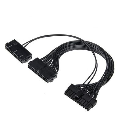 PSU 24 PIN θηλυκό σε διπλό 20 4 24 PIN αρσενικό ATX εξορυκτικής μητρικής πλακέτας καλώδιο επέκτασης