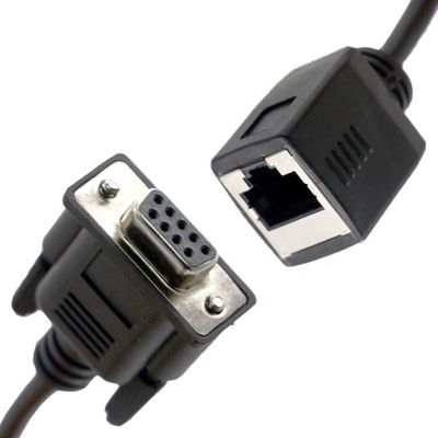 DB9 θηλυκό RS232 σειριακό σε RJ45 θηλυκό καλώδιο πρίζας