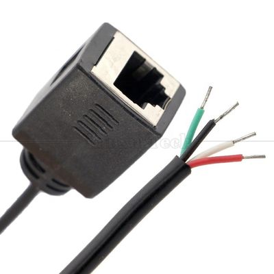 Γυναικεία RJ45 πρίζα για να ανοίξετε κονσερβοποιημένη συγκόλληση 4 καλωδίων γυμνό άκρο καλώδιο pigtail