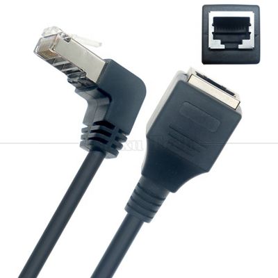 90 μοίρες γωνία RJ45 αρσενικό προς RJ45 θηλυκό Socket Cat5e Ethernet Lan καλώδιο