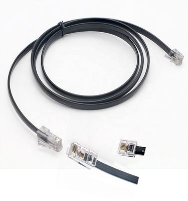 Προσαρμοσμένο μαύρο καλώδιο RJ45 8P8C σε DSL RJ11 6P4C