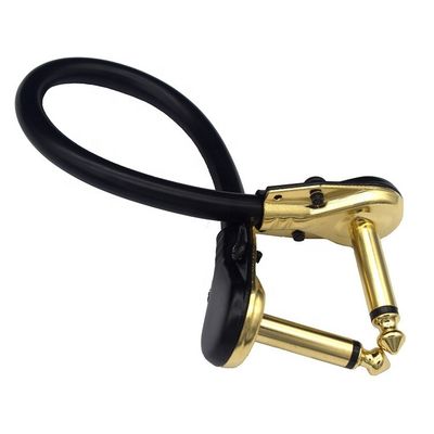1/4 ίντσες Χρυσή δεξιά γωνία Mono TS Jack Instrument Cord Guitar Patch Cable
