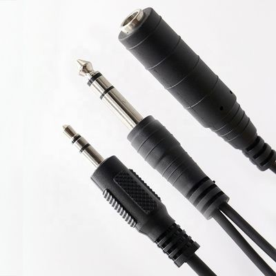 1M 2M 3M Y Μοιραστή από αρσενικό σε θηλυκό 6.35mm 3.5mm TRS μικροφώνου Στερεό Jack Audio καλώδιο