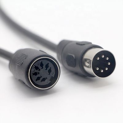 Προσαρμοσμένο ήχο στερεοφωνικό σύστημα Midi σήμα αρσενικό προς θηλυκό 7 Pin Din Control Extension Cable για Fender