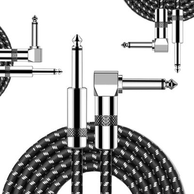 OEM 1M 1/4 ίντσες 6.35mm TS Δικαίος γωνία Συσκευές όργανο Bass ενισχυτής Πετάλι κιθάρα Jack Patch καλώδιο