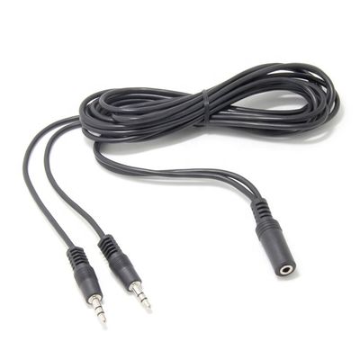 2 θηλυκά σε 1 αρσενικό 3.5mm στερεοφωνικό jack ακουστικά ομιλητής ήχου Y splitter καλώδιο