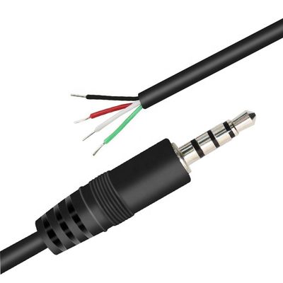 Προσαρμοσμένο 4 πόλους TRRS 3.5mm στερεοφωνικό jack με απογυμνωμένο pigtail καλωδιωμένο γυμνό καλώδιο