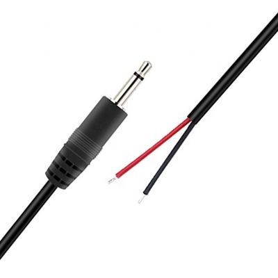 Προσαρμοσμένο 2 πόλους TS 3.5mm Stereo Audio Mono Jack αρσενικό πλέγμα σε απογυμνωμένο Pigtail