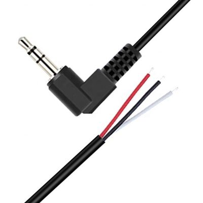 90 μοίρες δεξιά γωνία 3 πόλοι TRS 3.5mm στερεοφωνική θόρυβος με απογυμνωμένη ράβδο