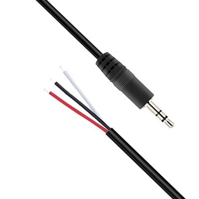 Προσαρμοσμένο 3 πόλους 3.5mm στερεοφωνικό jack με απογυμνωμένο pigtail καλωδιωμένο γυμνό καλώδιο