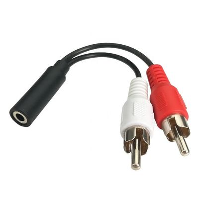 Σπλιτερ 3,5mm Aux Audio Jack για 2 RCA αρσενικό καλώδιο AV για ηχεία