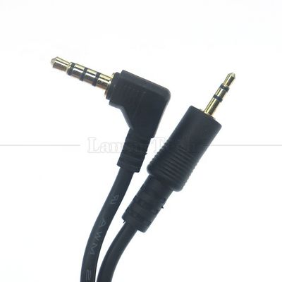 2.5mm 3 πόλους Jack σε 90 μοίρες δεξιά γωνία 4 πόλους 3.5mm TRRS Jack στερεοφωνικό καλώδιο για τηλεοπτικό ραδιόφωνο
