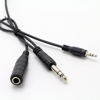Y Splitter αρσενικό προς θηλυκό 6.35mm 3.5mm TRS μικρόφωνο στερεοφωνικό καλώδιο
