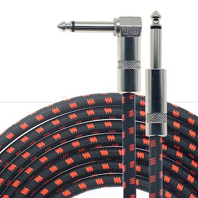 3ft 10ft 3m 5m 1/4 6.35mm Mono TS Right Angle Jack Ηλεκτρικό όργανο