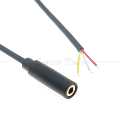 Προσαρμοσμένο 3.5mm TRS 3 στύλους Shield Audio Jack Γυναικείο προς άνοιγμα Απογυμνωμένο Κουτάφιο γυμνό άκρο καλώδια καλώδιο