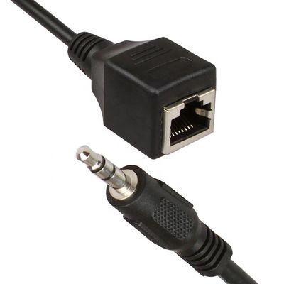 3.5mm στερεοφωνική θήκη σε RJ45 θηλυκή πρίζα Cat5 Cat6 Cat7 Ethernet extender καλώδιο
