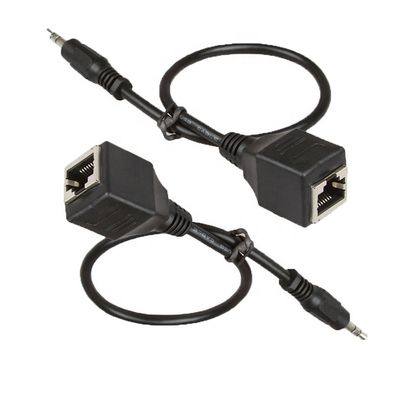 3.5mm Stereo Audio Jack σε RJ45 Female Socket Ethernet Extender Cable
