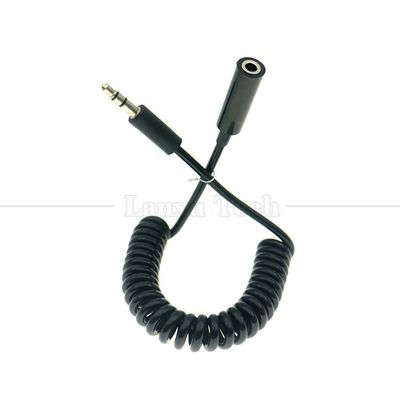 Άνοιγμα Sprial τυλιγμένο αρσενικό προς θηλυκό 3.5mm Jack Aux Stereo Audio Extension Cable για ακουστικά ομιλητή