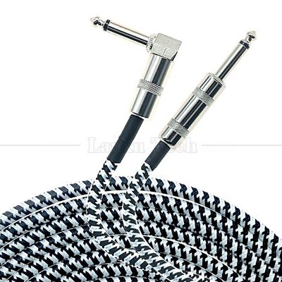 3M Right Angle Braided Metal 6.35mm 1/4 TS Jack Audio Electric Guitar Effects Instrument Bass Amp Patch Lead Cable Ηλεκτρική κιθάρα